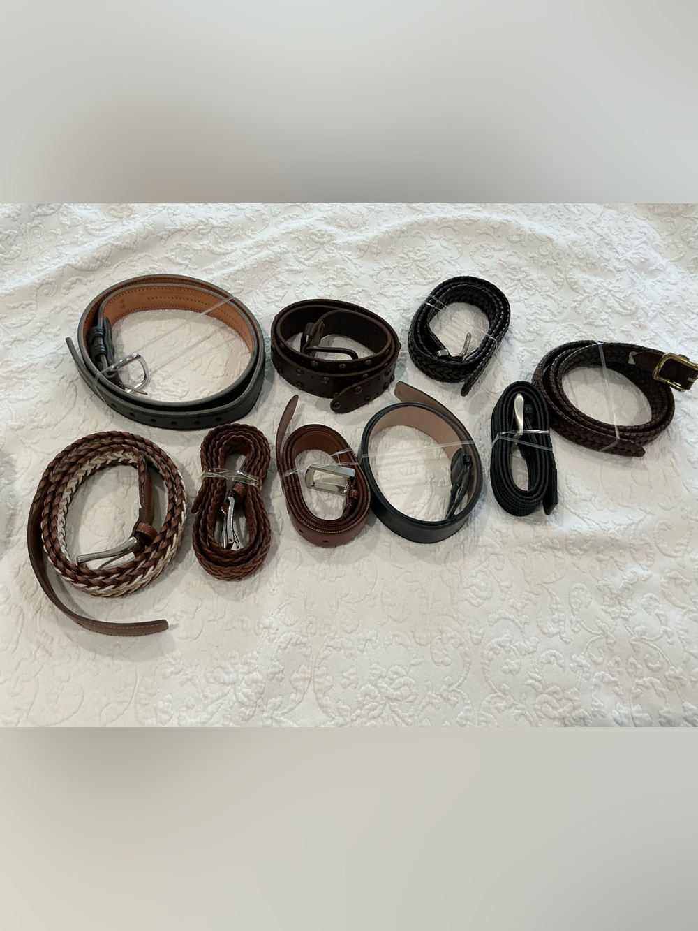Men’s Leather Belt lot of 9 size 38-46 Brooks Brothers Cole Haan Torino Zara